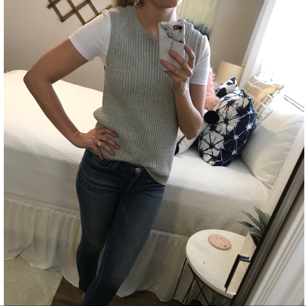 Jeanne Pierre | Gray Shimmer Sweater Tank (A)